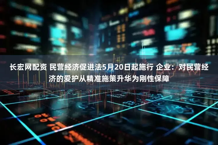长宏网配资 民营经济促进法5月20日起施行 企业：对民营经济的爱护从精准施策升华为刚性保障