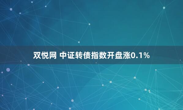 双悦网 中证转债指数开盘涨0.1%